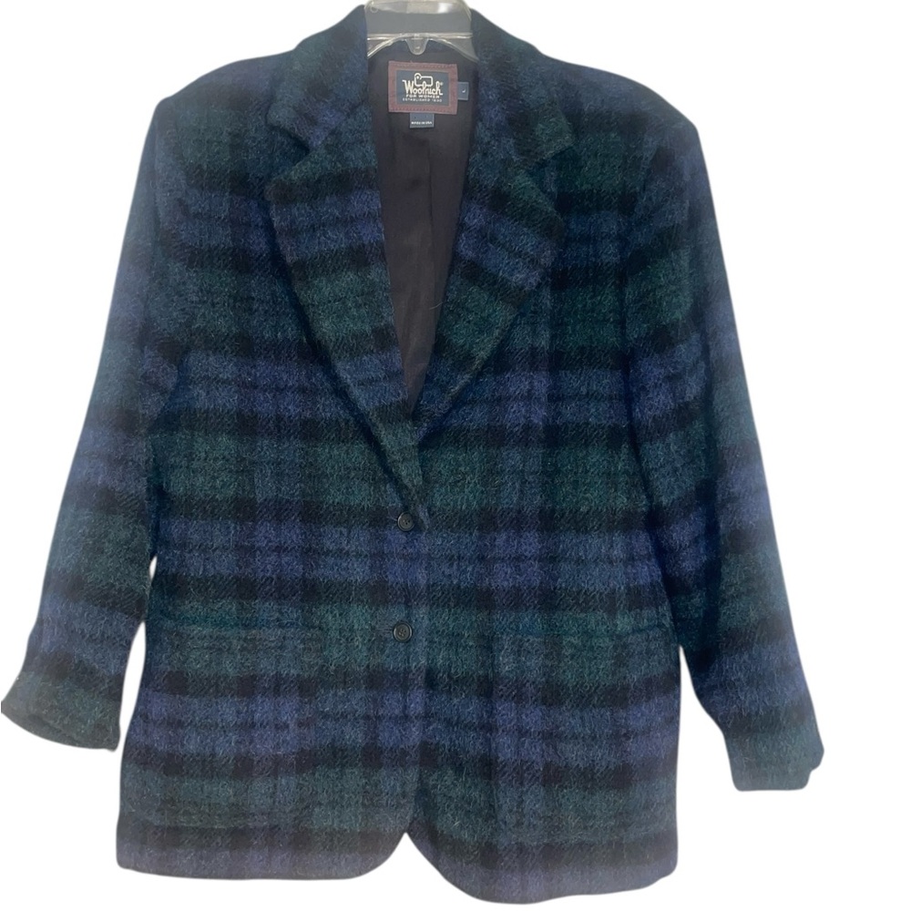 Woolrich vintage wool & mohair tartan pattern blazer-jacket/coat. Size LG  GUC